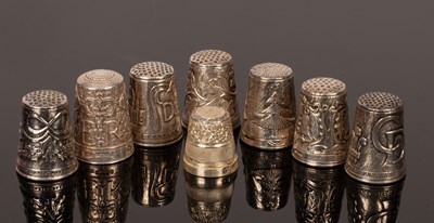 Lot 430 - Two silver thimbles commemorative of the Royal...