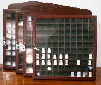 Lot 442 - Four thimble display cabinets, each for one...