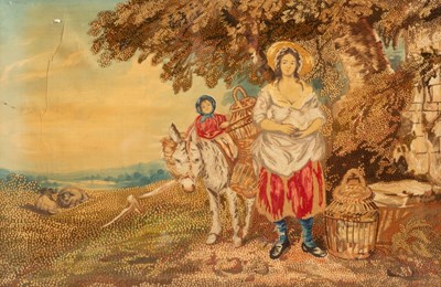 Lot 452 - A Victorian needlework picture depicting...