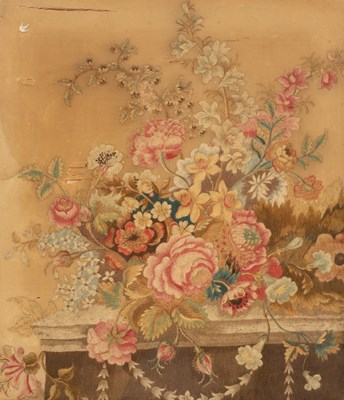 Lot 460 - Three Georgian needlework pictures,...