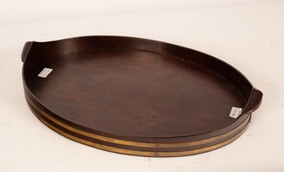 Lot 470 - A brass bound mahogany tray, 50cm wide