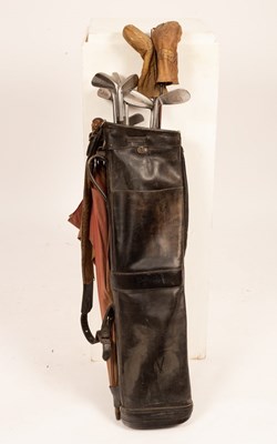 Lot 498 - A set of Laurie Ayton Jnr. golf clubs, two...