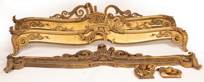 Lot 513 - Three carved giltwood window pelmets, 213cm...