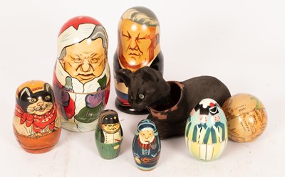 Lot 550 - A small collection of Russian Matryoshka dolls,...