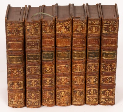 Lot 570 - Oeuvres de Monsieur de Montesquieu, 7 vols.,...