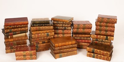 Lot 588 - A large quantity of leather bound volumes,...