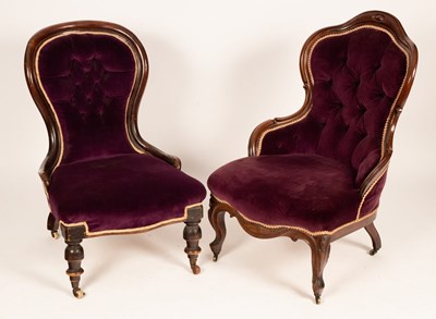 Lot 612 - Two fireside chairs, the tallest 98cm high