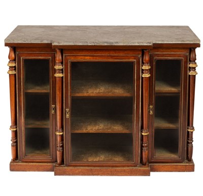 Lot 616 - An Empire breakfront mahogany side cabinet...