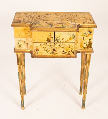 Lot 633 - An Edwardian chinoiserie dressing chest, the...