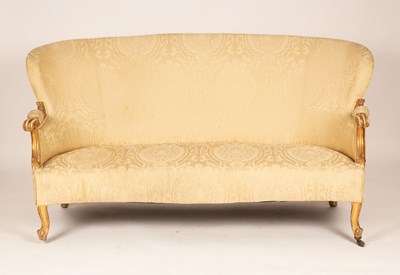 Lot 637 - An upholstered settee of Louis XV style with...