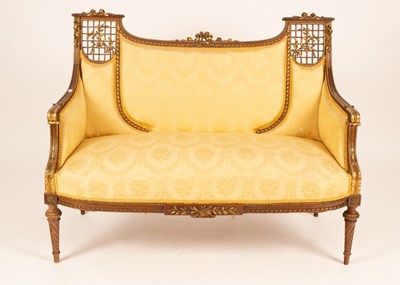 Lot 649 - A 19th Century giltwood two-seater sofa with...