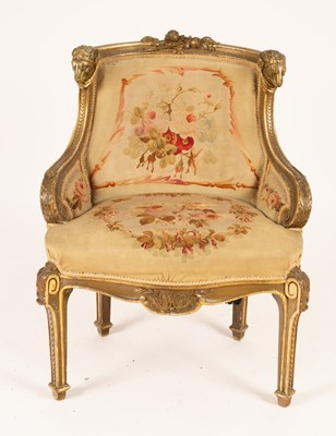 Lot 654 - A late 19th Century fauteuil, the cresting...