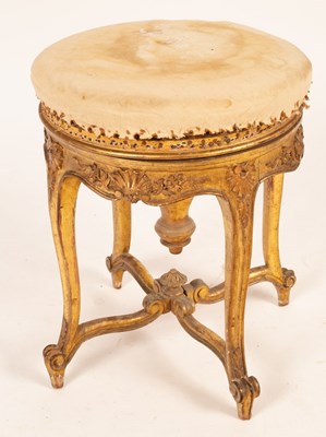 Lot 656 - A late 19th Century French stool with...