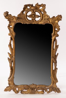 Lot 676 - An 18th Century gilt upright wall mirror with...