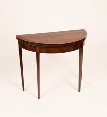 Lot 690 - A George III mahogany card table, crossbanded...