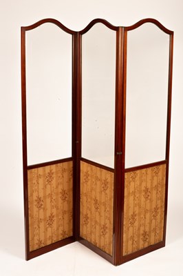 Lot 691 - An Edwardian glazed mahogany screen with...