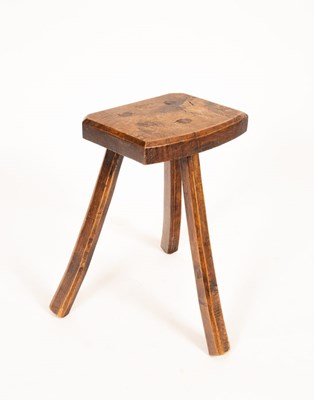 Lot 697 - A 19th Century oak cricket stool, the...