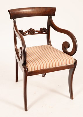 Lot 732 - A Regency mahogany armchair, the back with...