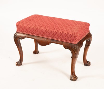 Lot 739 - A Queen Anne style stool with upholstered seat...