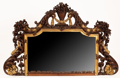 Lot 748 - A Baroque style carved framed mirror, with...