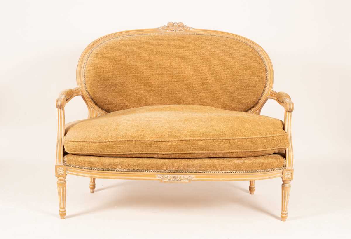 Lot 759 - A two seat settee with upholstered back and...