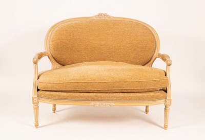 Lot 759 - A two seat settee with upholstered back and...