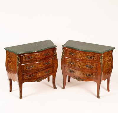 Lot 760 - A pair of 18th Century style marble topped...