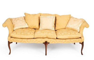 Lot 797 - A George III mahogany framed upholstered sofa,...