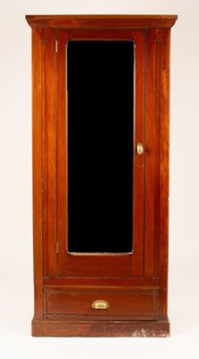 Lot 806 - An Edwardian single wardrobe with mirror door,...