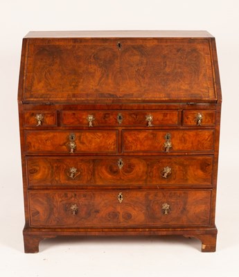 Lot 815 - An 18th Century walnut bureau, the fall...