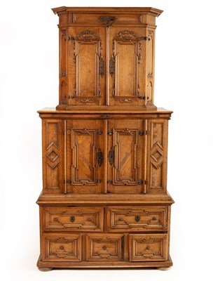 Lot 817 - A 17th Century Swiss walnut and burr walnut...