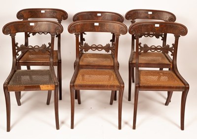 Lot 820 - A set of six George IV mahogany side chairs,...