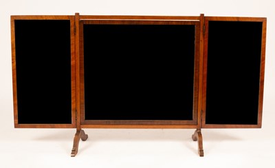 Lot 823 - A folding dressing table mirror, the central...