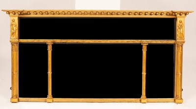 Lot 824 - A Regency gilt framed overmantel mirror with...