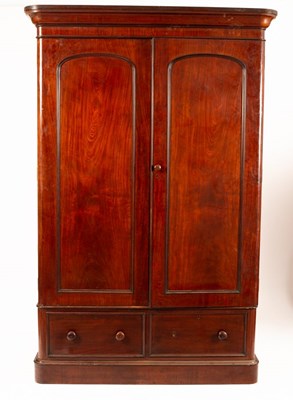 Lot 835 - A Victorian mahogany wardrobe, labelled for...