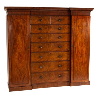 Lot 840 - A Victorian mahogany inverted breakfront...