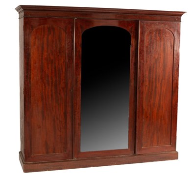 Lot 846 - A Victorian mahogany wardrobe, the moulded...