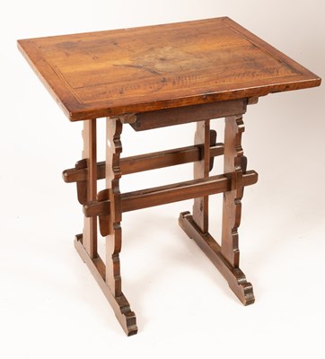 Lot 853 - A Swiss walnut side table, part 17th Century,...