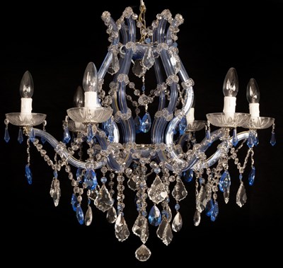 Lot 901 - A Venetian style six-branch chandelier in...