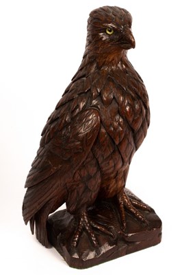 Lot 982 - A Spanish wood figure of a standing eagle with...