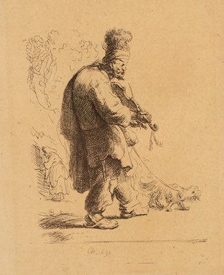 Lot 1028 - Rembrandt/Man with Dog/initialled and dated...