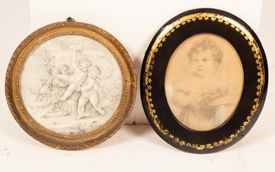 Lot 1059 - English School, 19th Century/Three Cherubs...