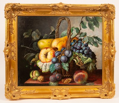 Lot 1156 - 20th Century/Still Life/basket of fruit on a...