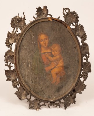 Lot 1171 - Manner of Raphael/Madonna and Child/oval/oil...