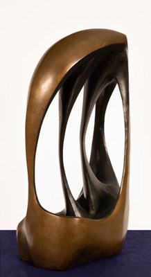 Lot 17 - A modernist bronze sculpture of abstract...