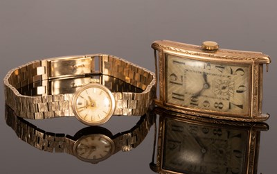 Lot 13 - A lady's 9ct gold cased Longines cocktail...