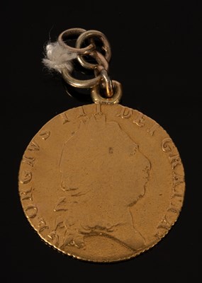 Lot 25 - A George III gold spade guinea, 1798, with...