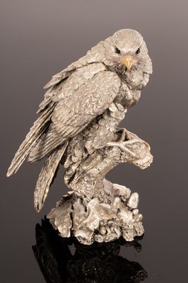 Lot 56 - A filled silver model of a bird of prey,...