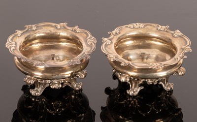 Lot 65 - A pair of 19th Century circular silver salts,...