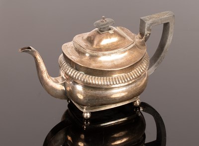 Lot 71 - A George III silver teapot, Peter & William...
